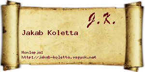Jakab Koletta névjegykártya